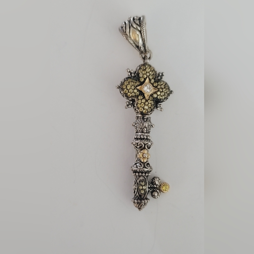 Barbara Bixby Sterling & 18K Gold Key Enhancer with yellow sapphires and Topaz